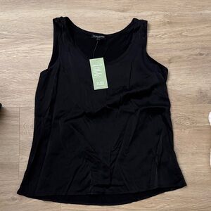 Eileen Fisher stretch silk Black Tank Top
